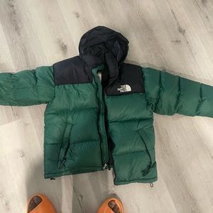 Green North Face Nuptse Puffer Jacket